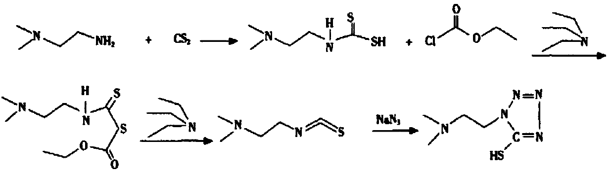 Synthesis method of 1-(2-dimethylaminoethyl)-5-mercaptotetrazole