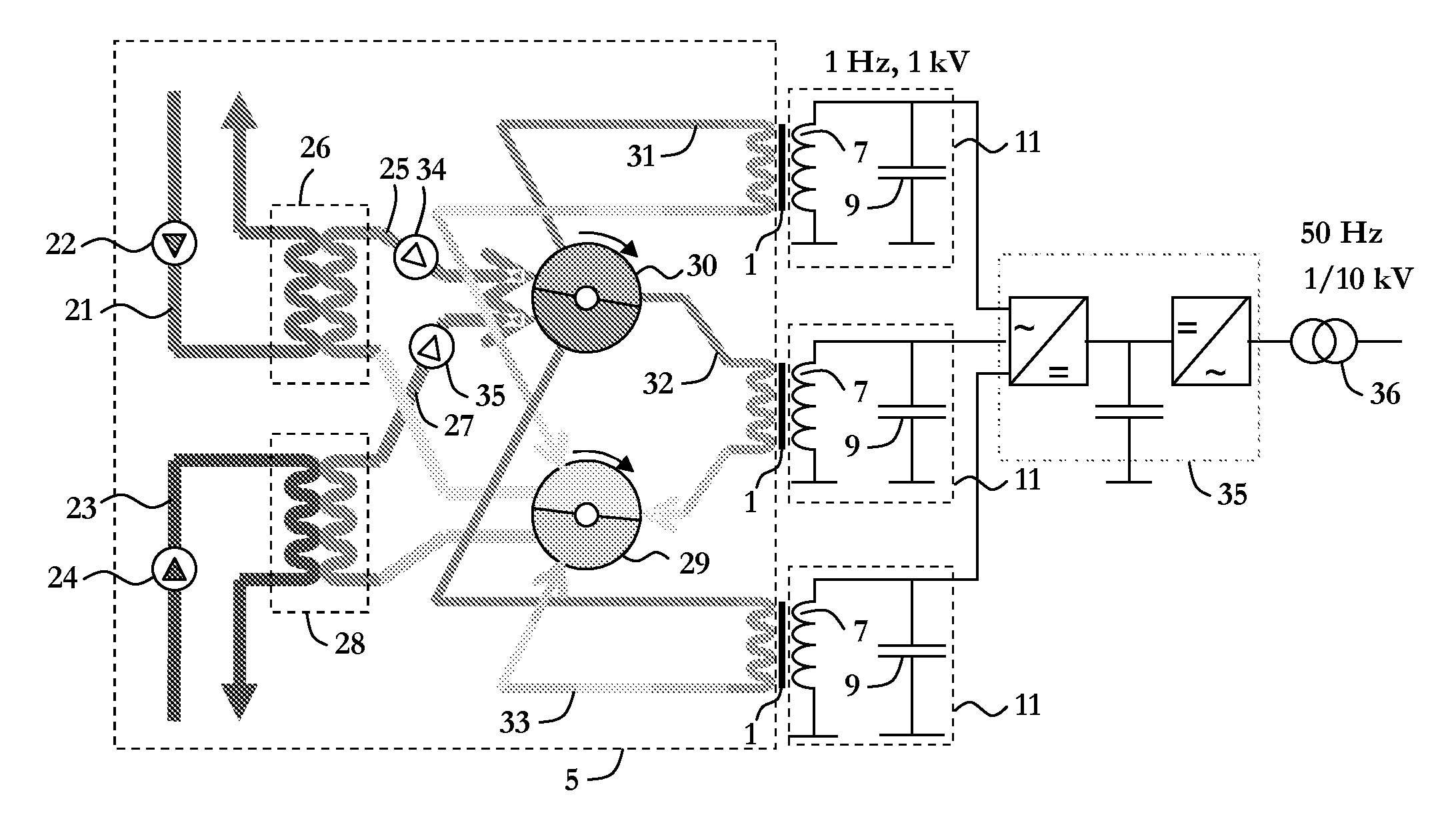 Device and method for converting energy