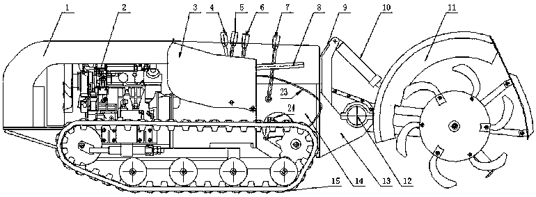 Multi-cylinder small rubber caterpillar tractor