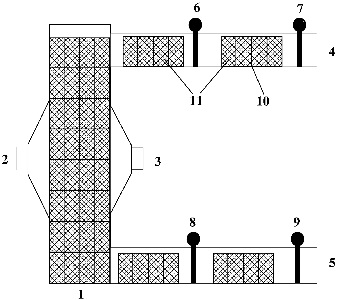 Material conveying method of removal tower