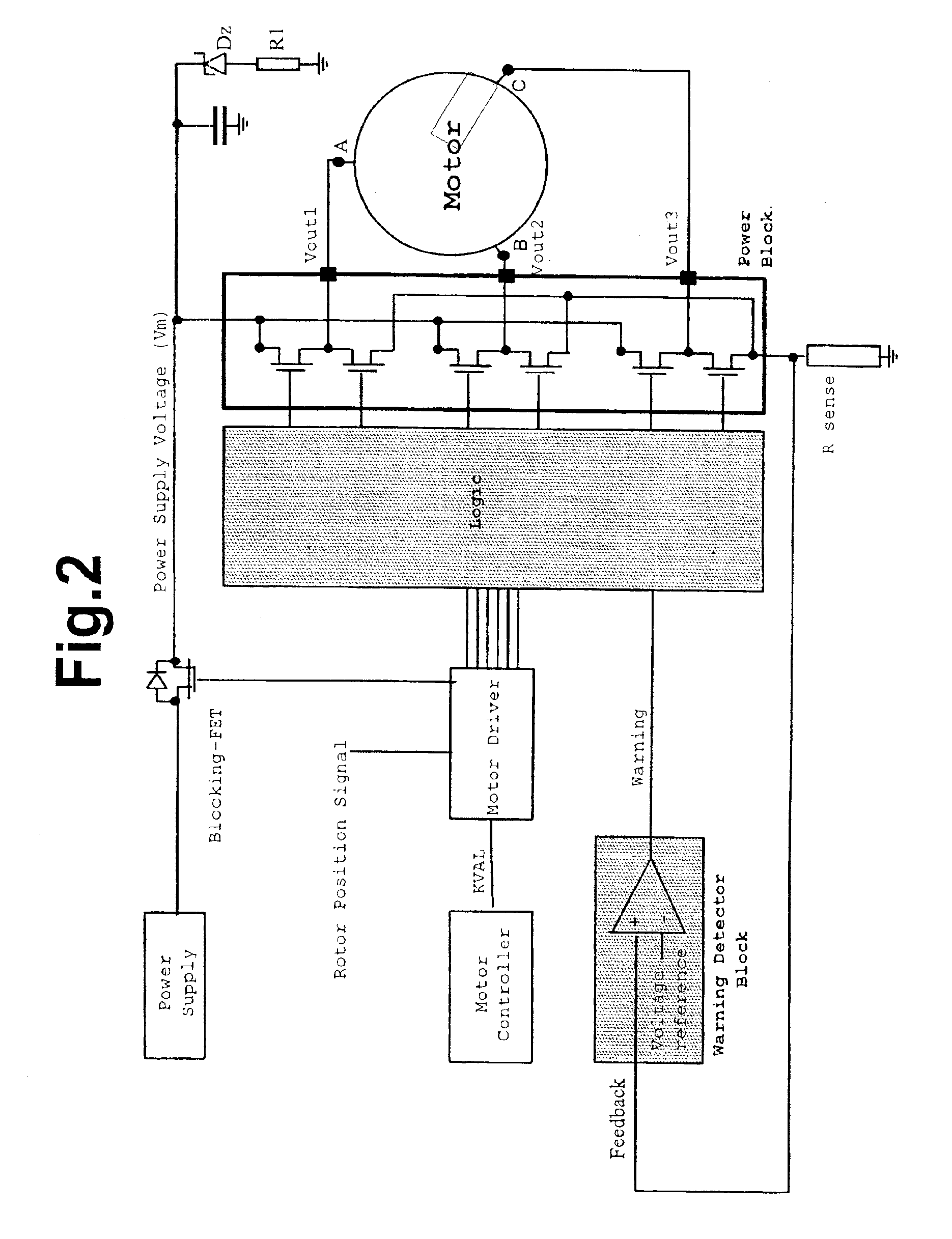 Driving circuit and method for preventing voltage surges on supply lines while driving a DC motor