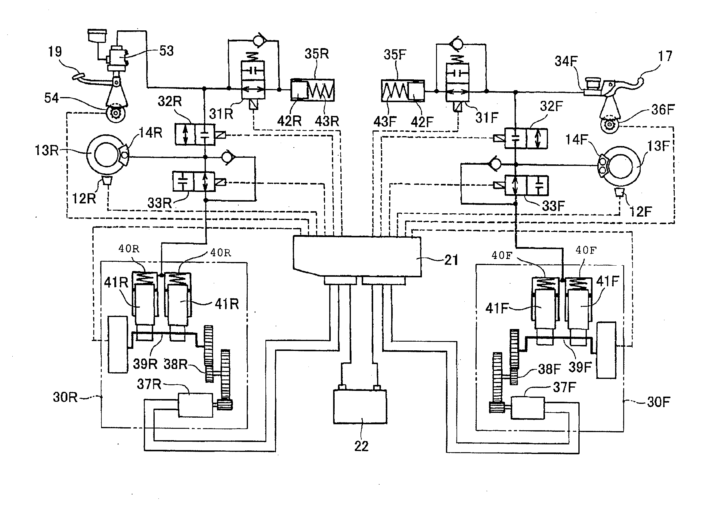 Brake device for motorcycle