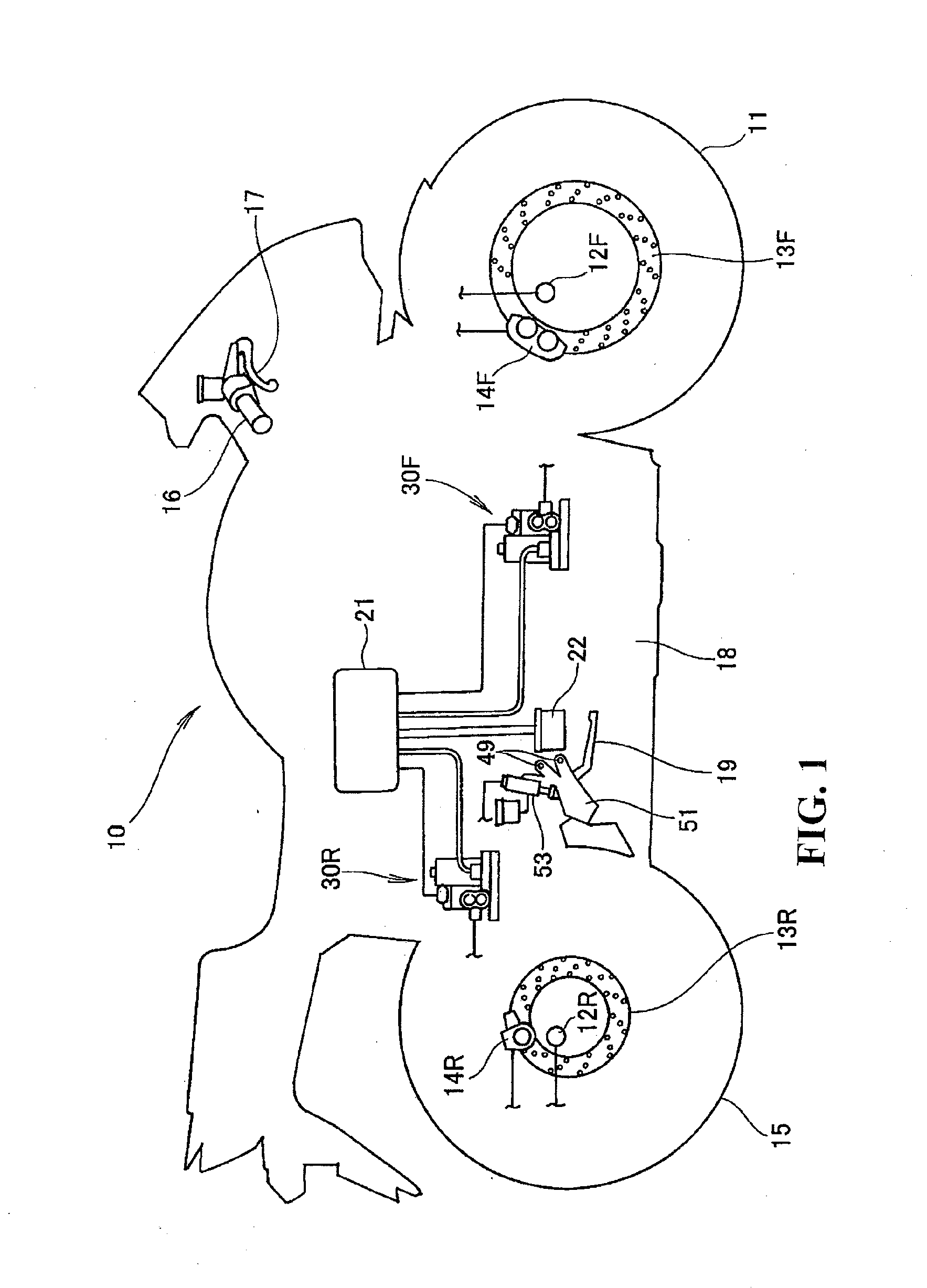Brake device for motorcycle
