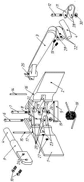 Pull-back swing arm type short-circuit grounding wire clamp, and grounding and disassembling method thereof