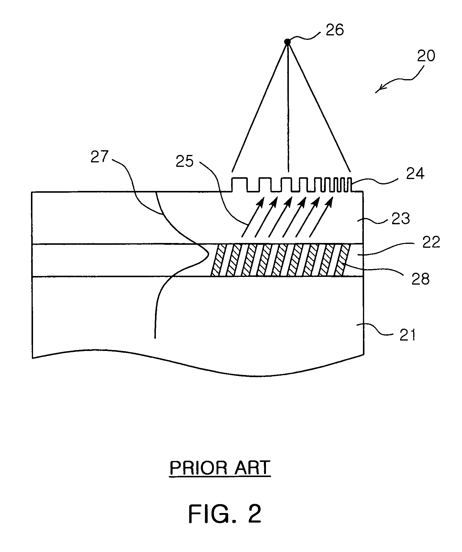 Wavelength selective optical focusing device using optical fiber and optical module using the same