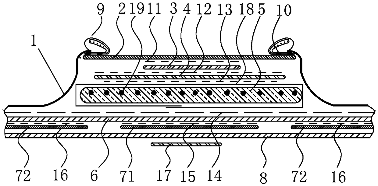 Novel protective enclosure structure and sanitary towel adopting same