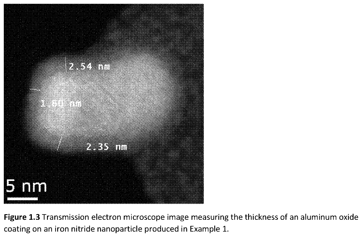 Coercivity-enhanced iron nitride nanoparticles with high saturation magnetization