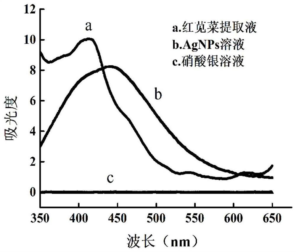 Method for preparing nano-silver based on red spinach extracting solution