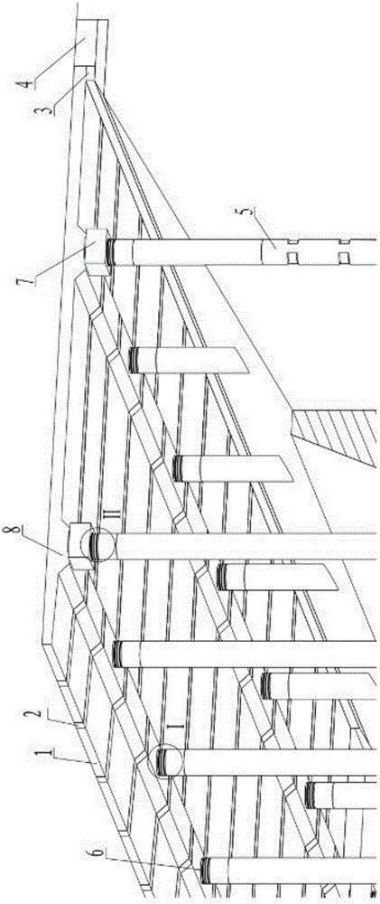 Lateral supporting pile plate type soilless subgrade of highway