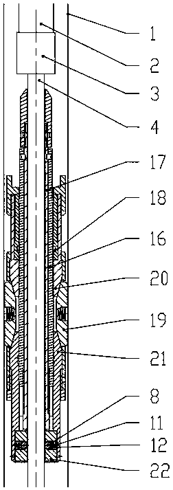 Downhole string creeping testing method and device