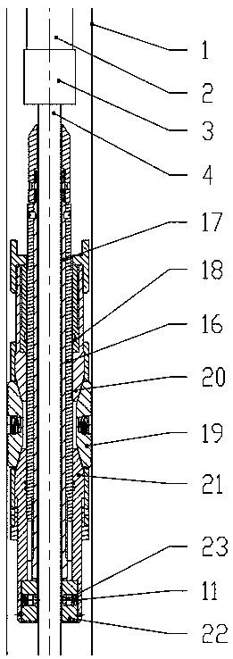 Downhole string creeping testing method and device