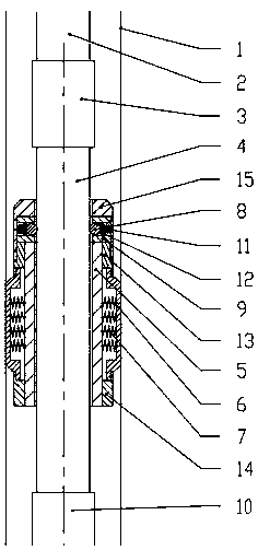 Downhole string creeping testing method and device