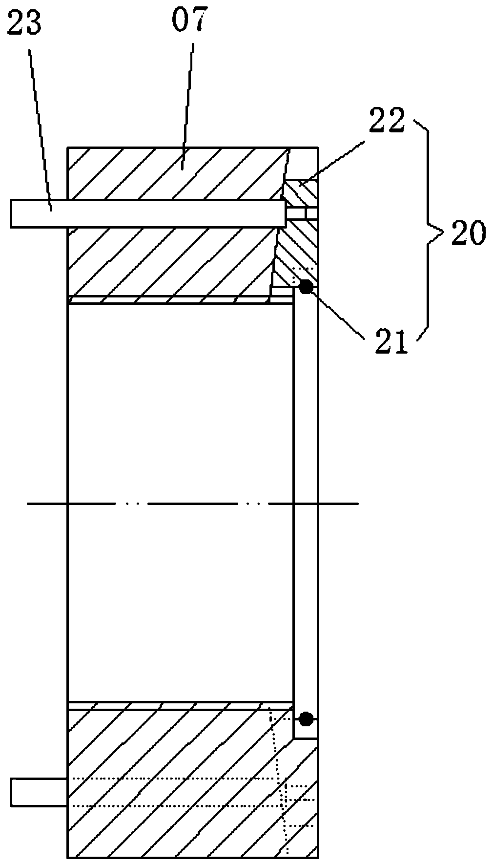 High-pressure hydrogen storage container with sealing structures at two ends