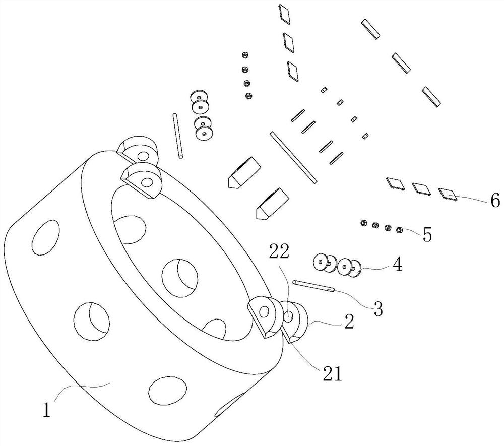 Converter backing ring body lug fixing assembly welding structure and welding process