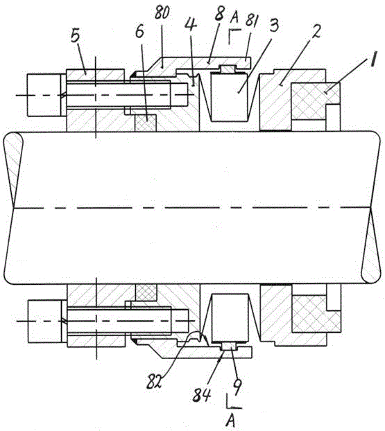 Damping type corrugated pipe compensation moving ring component of mechanical sealing device and application