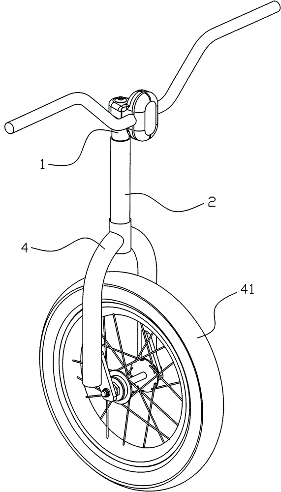 Connection mechanism between the handlebar and the front of the car