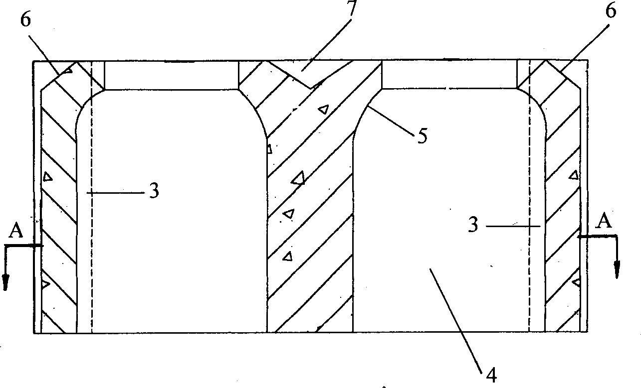 High-strength hollow building block of concrete and its production and application methods