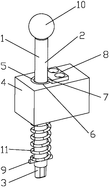 Mechanism for quickly withdrawing detection pin