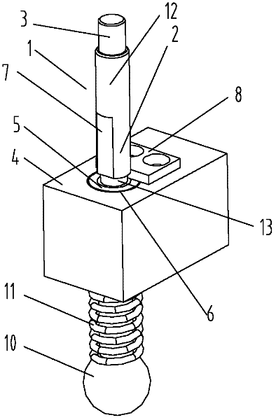 Mechanism for quickly withdrawing detection pin