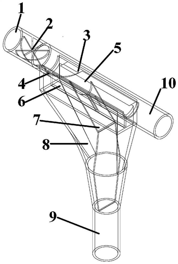 A horizontal pipeline type gas-liquid separation device and method