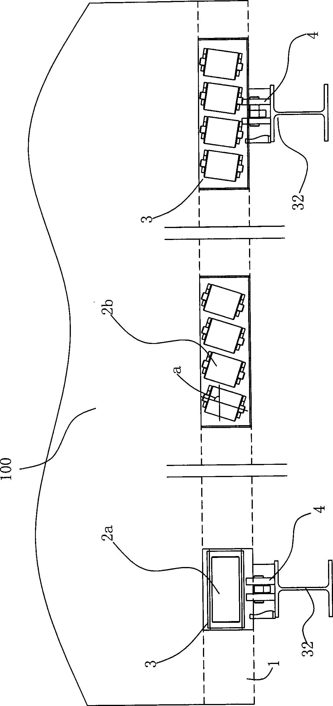 Supporting device for supporting waste heat boiler