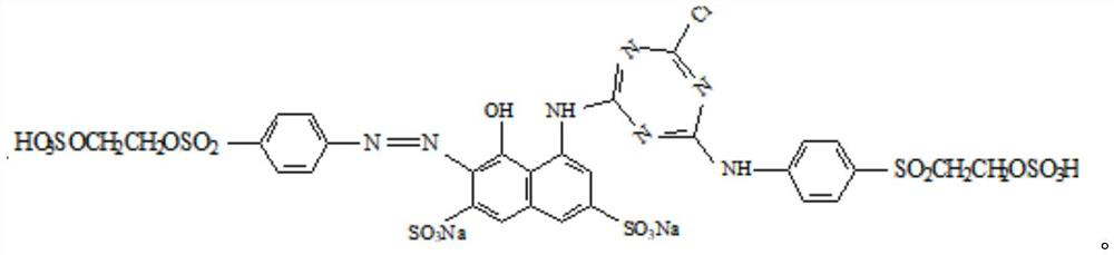 A kind of preparation method and application of three reactive group blue dyes