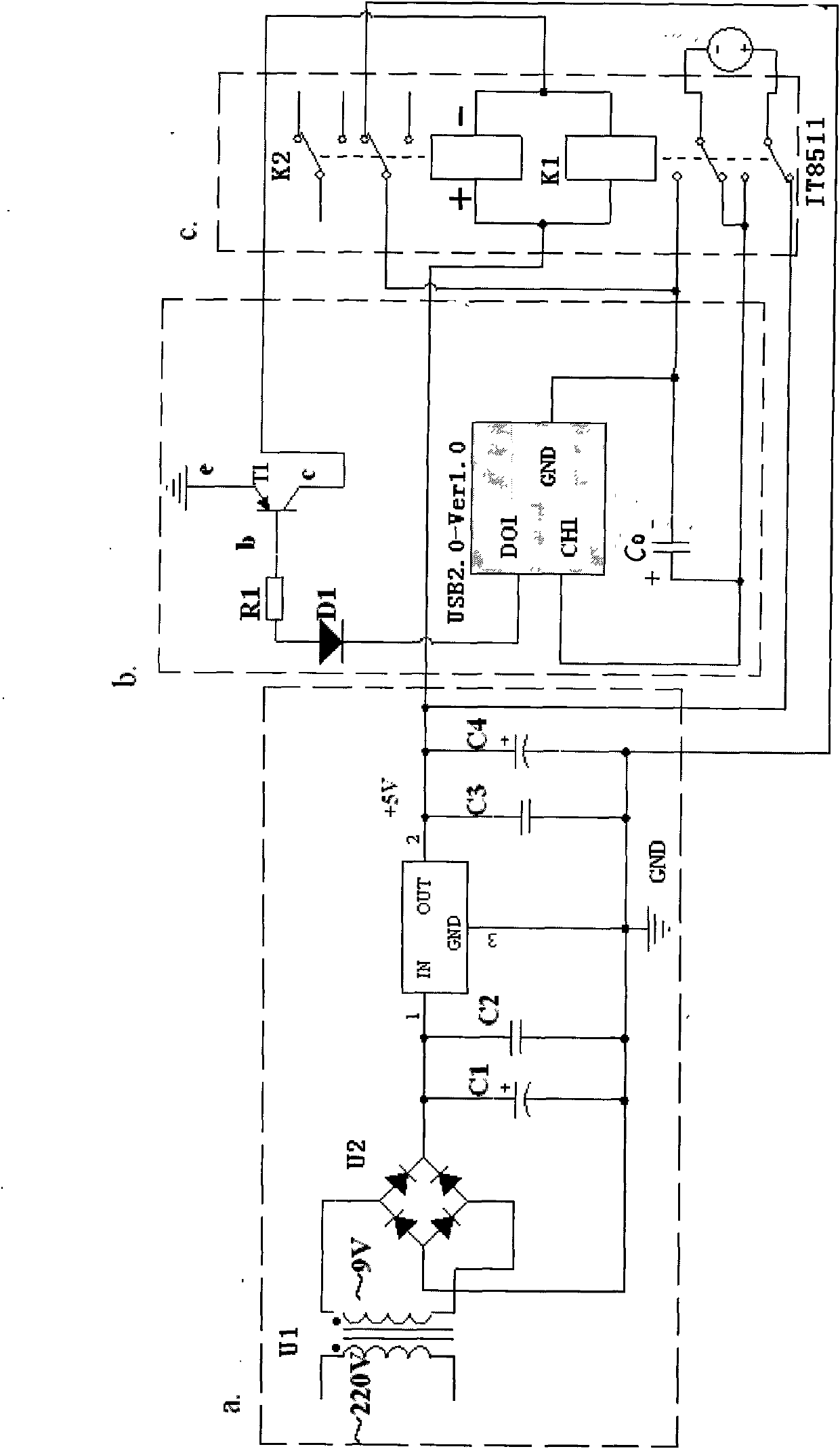 Intelligent battery cycle charge-discharge testing device