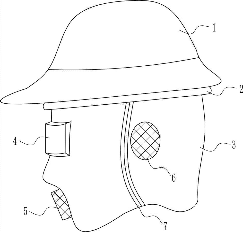 Safety helmet with fine sand dust prevention function for oil exploitation