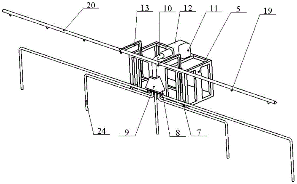 A compound spraying device and spraying method suitable for crops with high canopy density