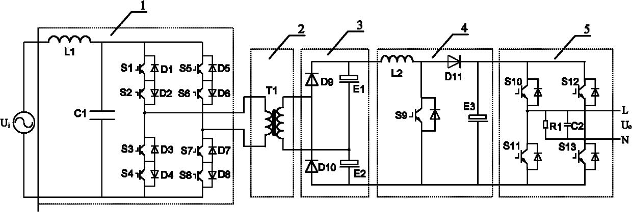 Alternating current (AC) converter for converting high voltage to low voltage