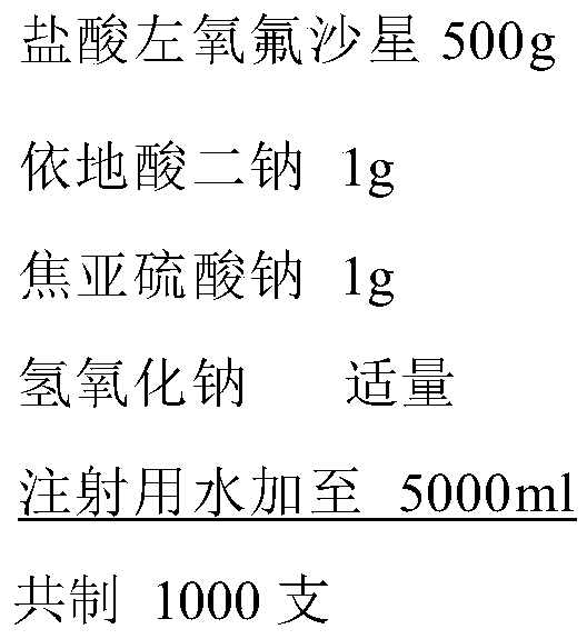 Levofloxacin hydrochloride composition packaged by plastic ampoule