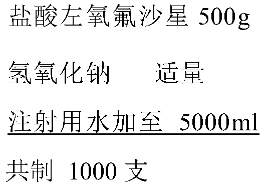 Levofloxacin hydrochloride composition packaged by plastic ampoule