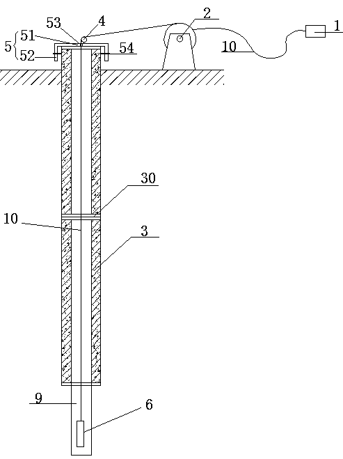 Device for detecting length and pile splicing quality of pre-stress concrete hollow pile and method of device