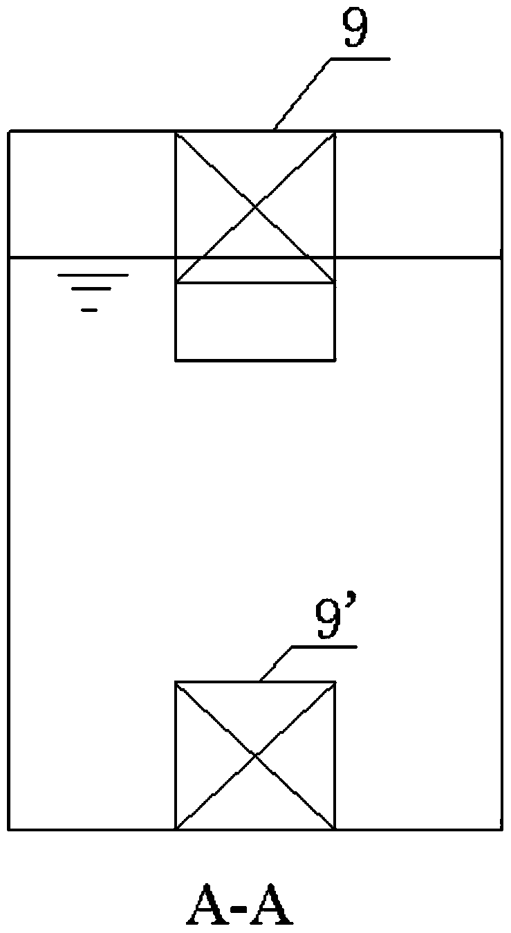 A sewage treatment device and process for cyclic sequence batch operation