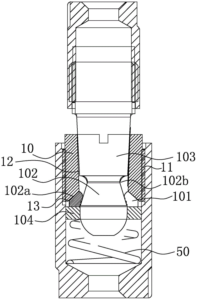 Insertion connecting component with tension connection function