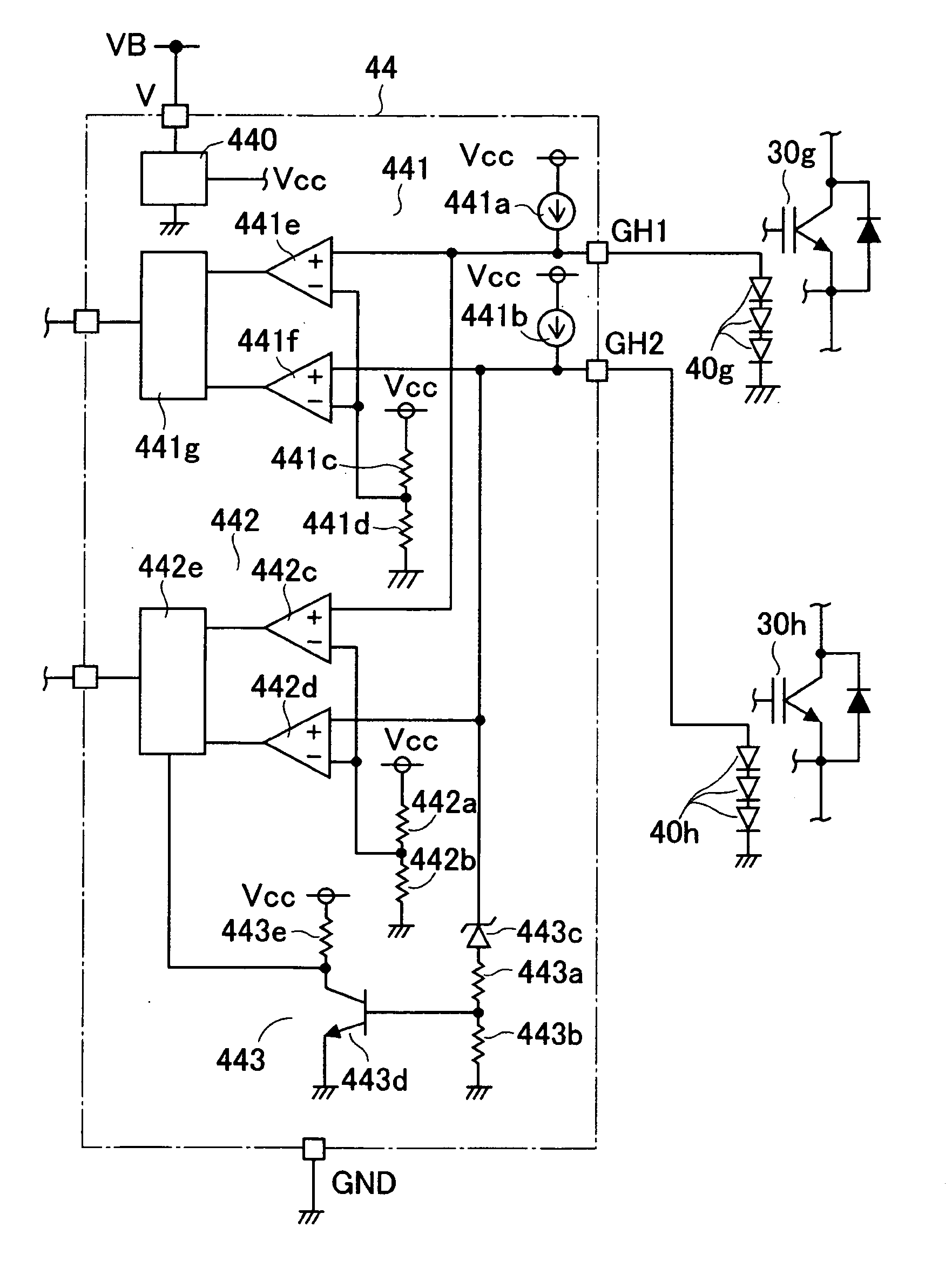 Apparatus for detecting temperature of switching elements