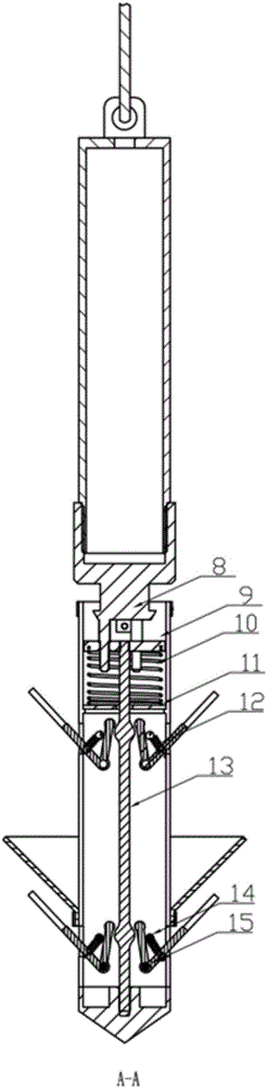 Anchor fluke device and installation tool as well as installation and fixing method for deep hole installation
