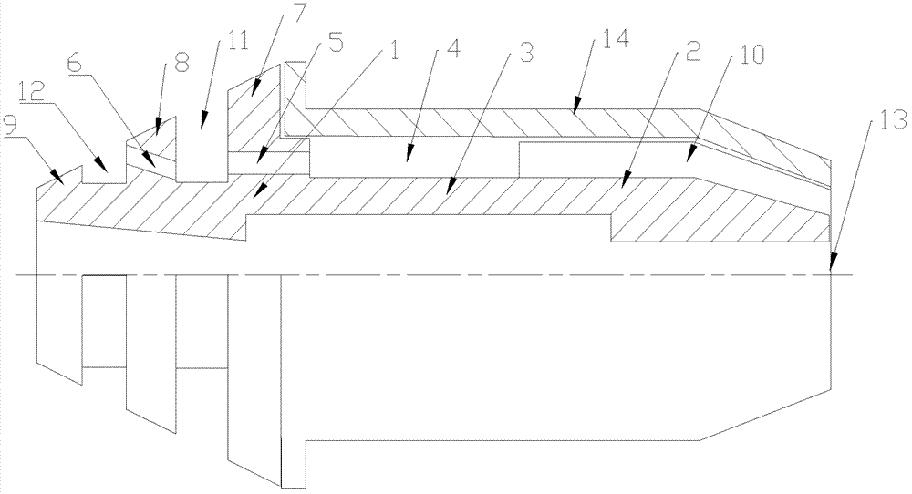 Integral continuous casting cutting nozzle and processing method thereof