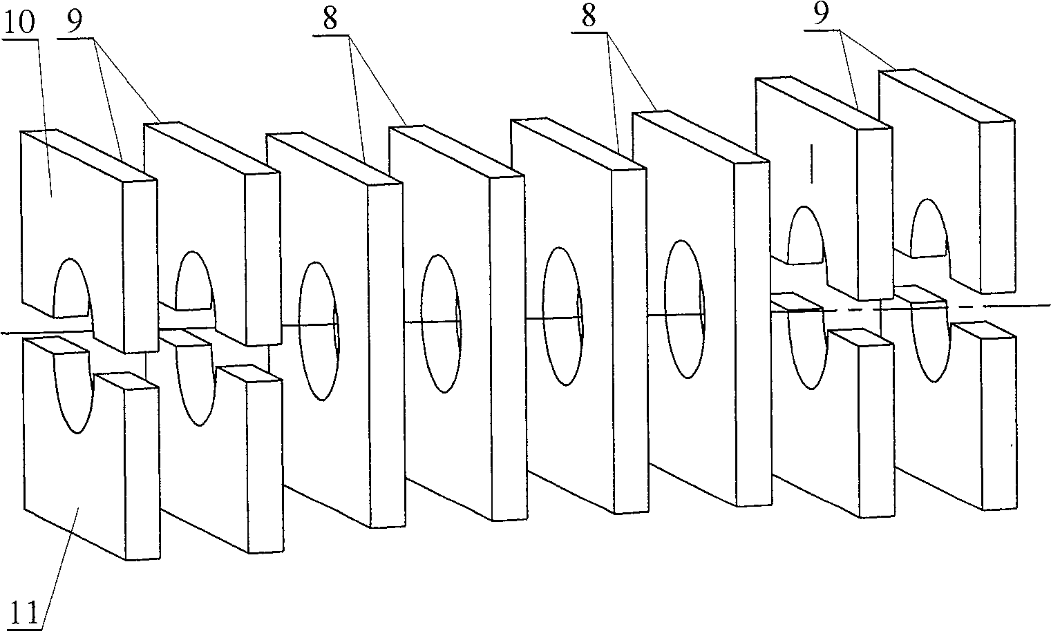 Sandwich transducer type longitudinal and bending linear ultrasound motor with frequency-modulating variable-amplitude rod