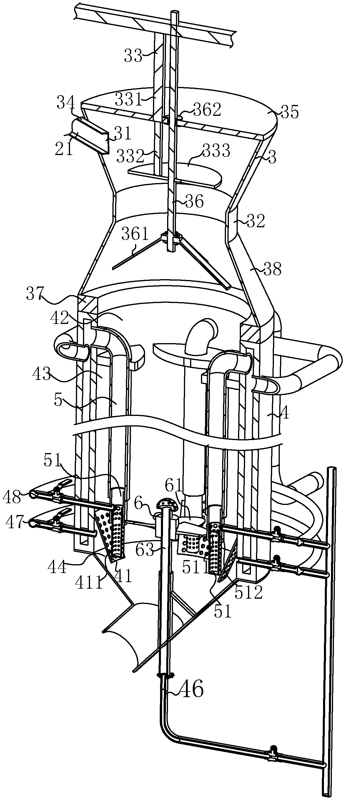 A thermal cracking treatment device and method for high-moisture garbage