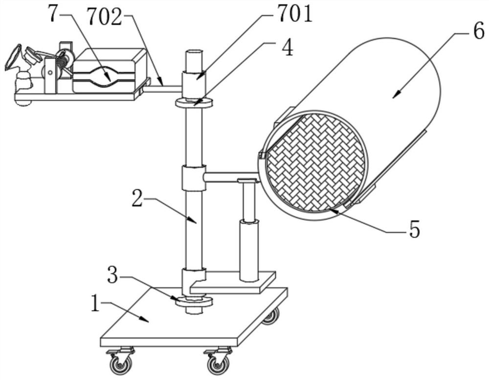 Assisting equipment convenient to breast milk feeding for obstetrics and gynecological nursing and use method