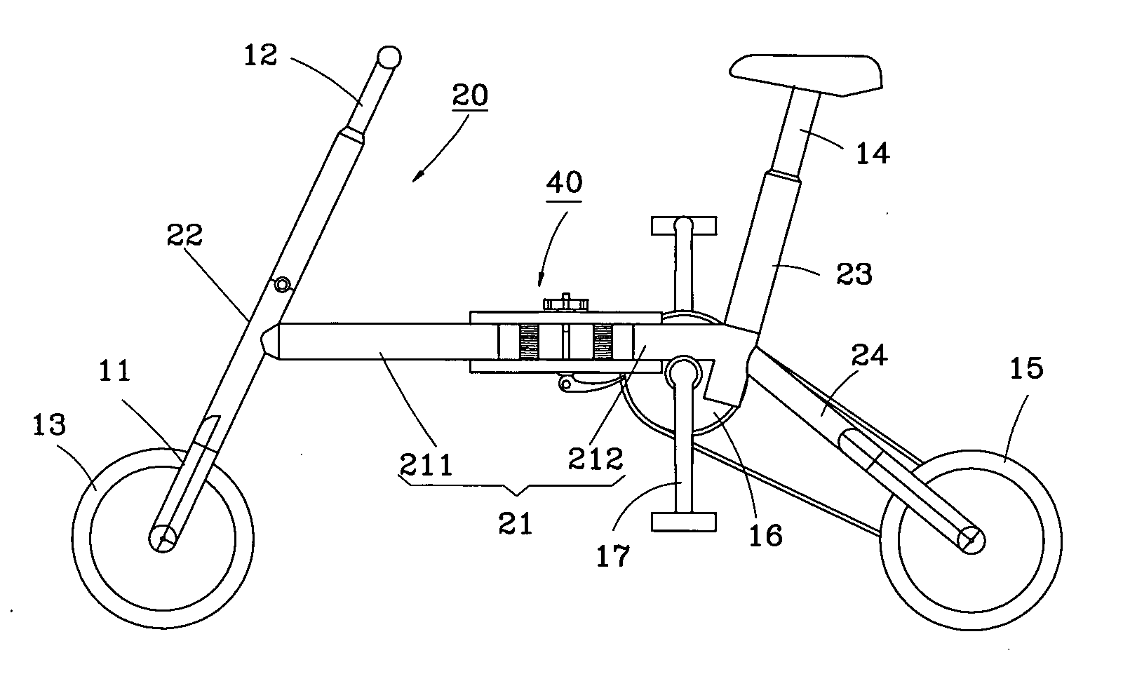 Foldable bicycle frame