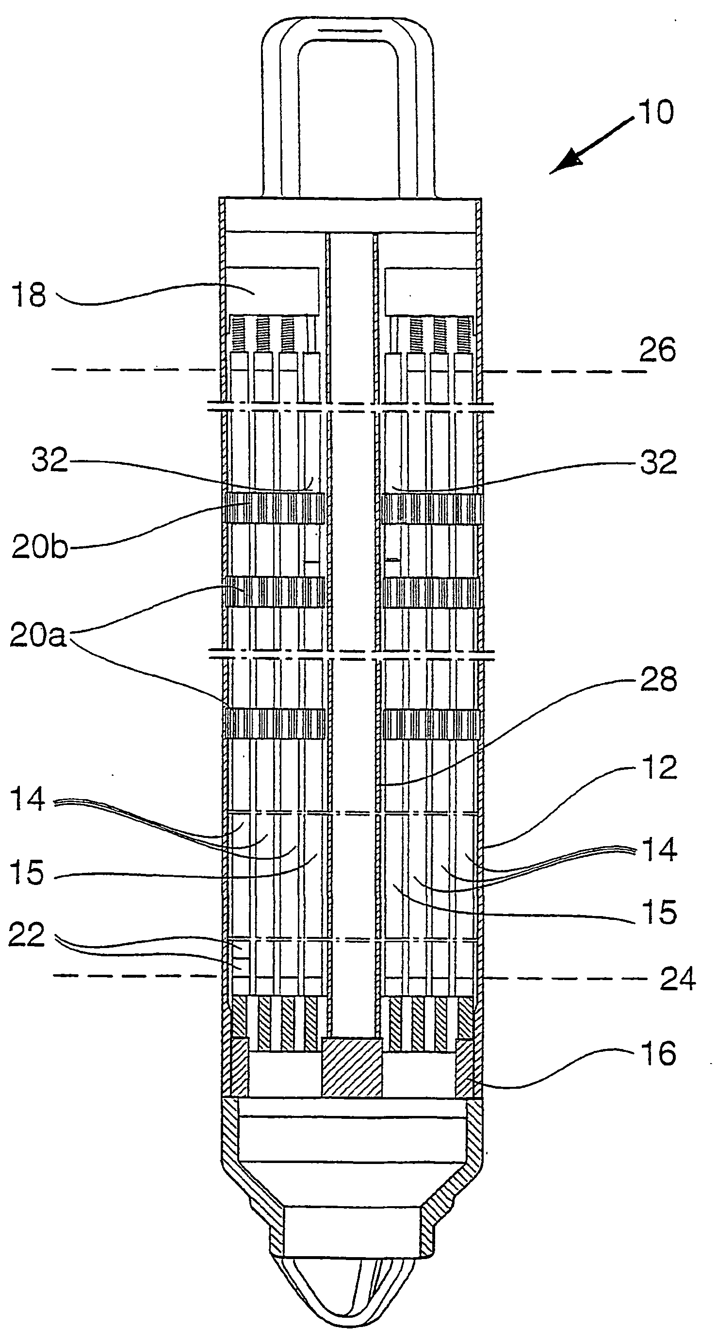 Fuel assembly and a tubular element for a nuclear boiling water reactor