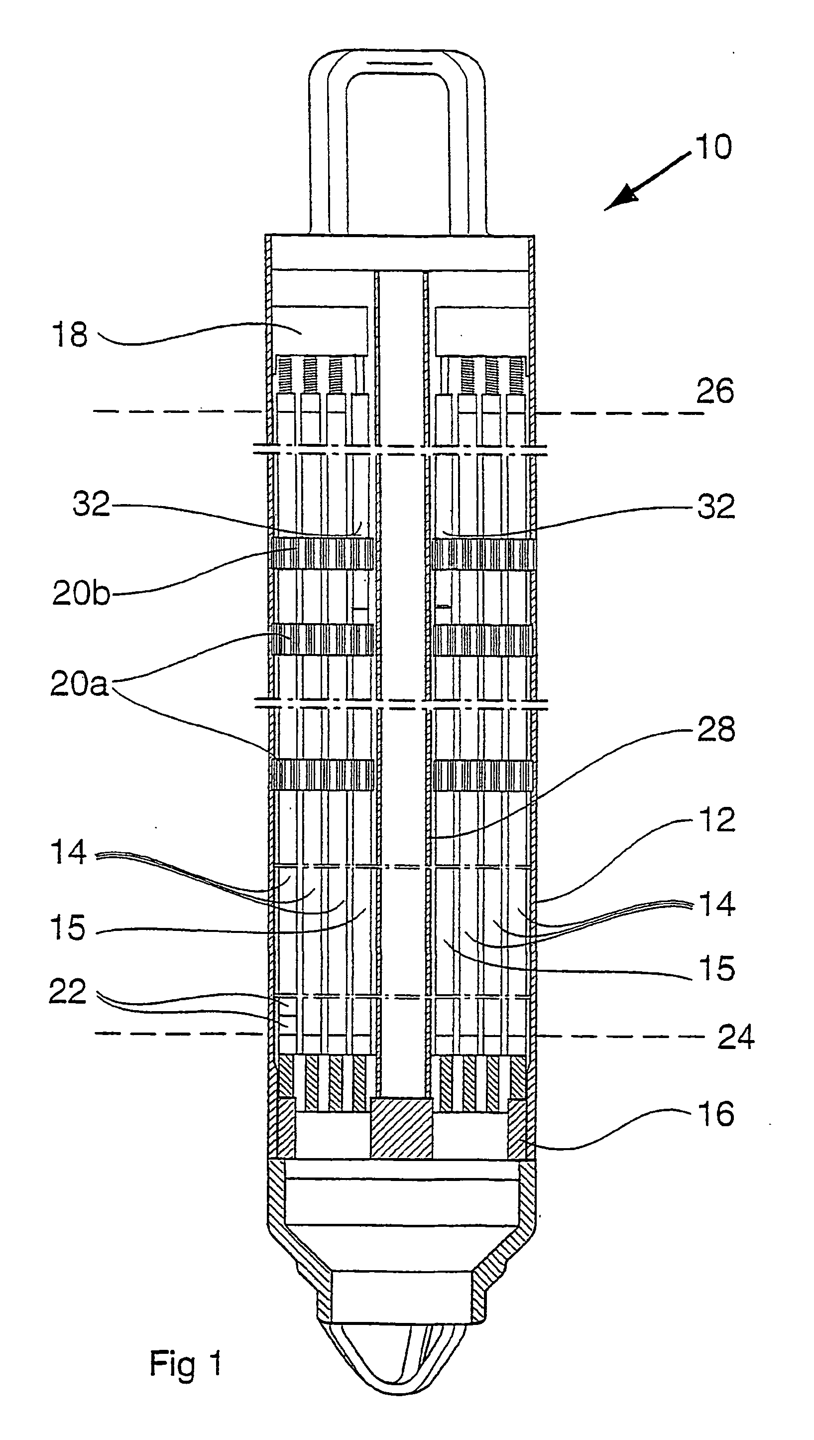 Fuel assembly and a tubular element for a nuclear boiling water reactor