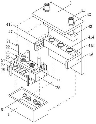 A paint dipping device for built-in motor coils of household appliances