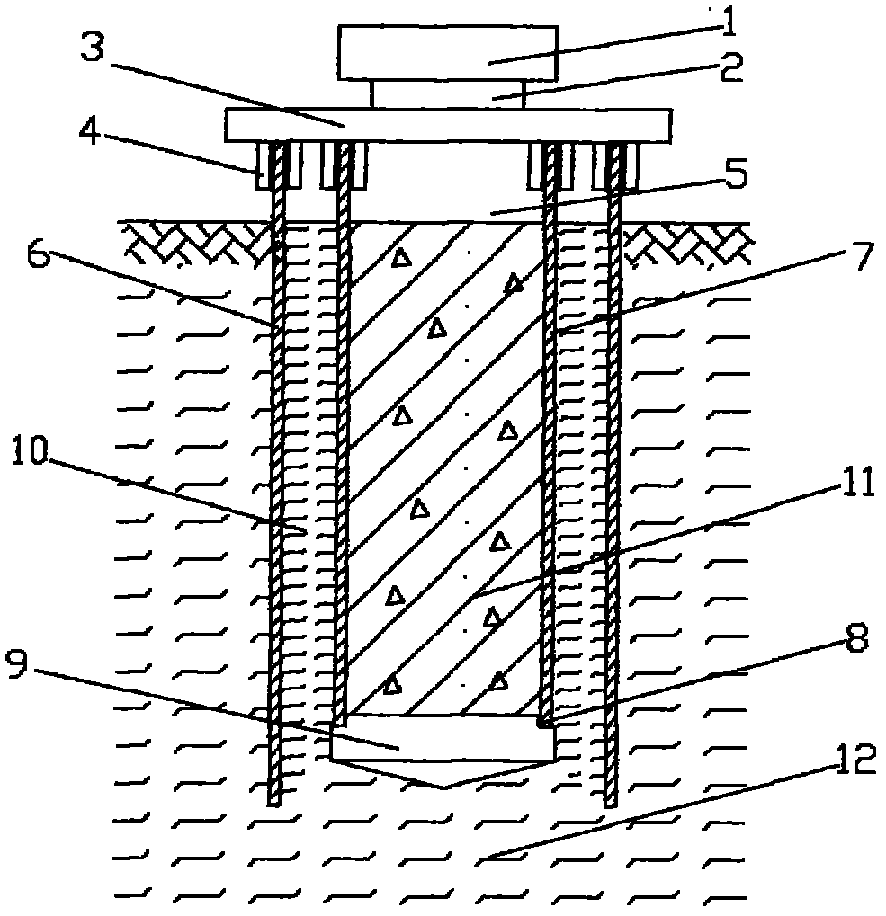 Construction method for row composite piling wall and special hole forming machine