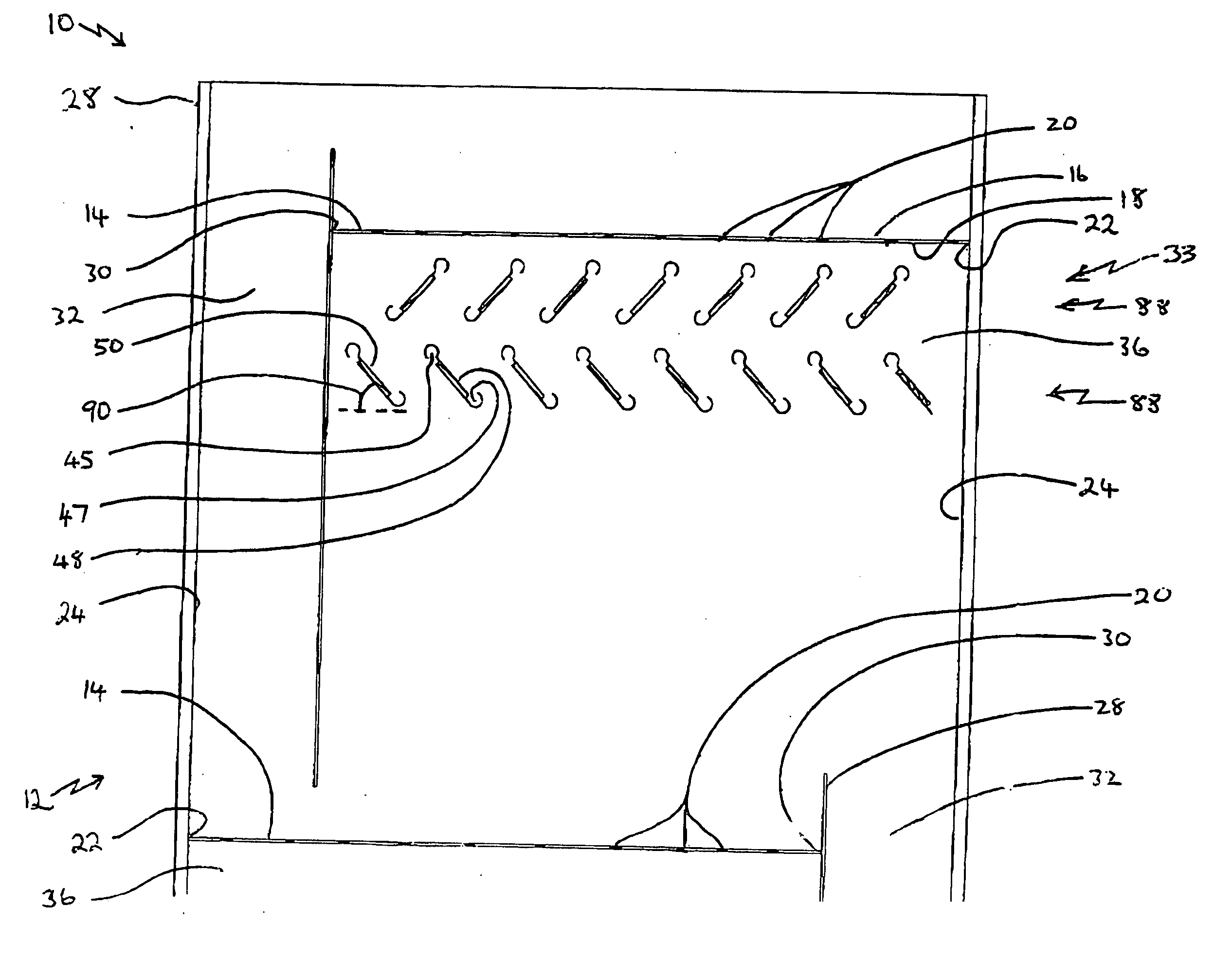 Gas-liquid contactor baffle