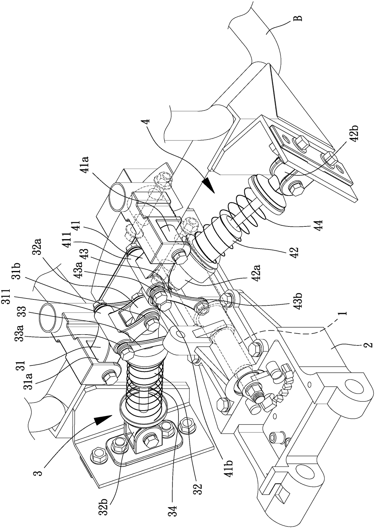 A vehicular multi-link tilt back mechanism