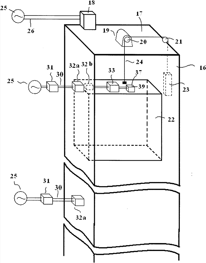 Floor non-contact power supply device of lift car