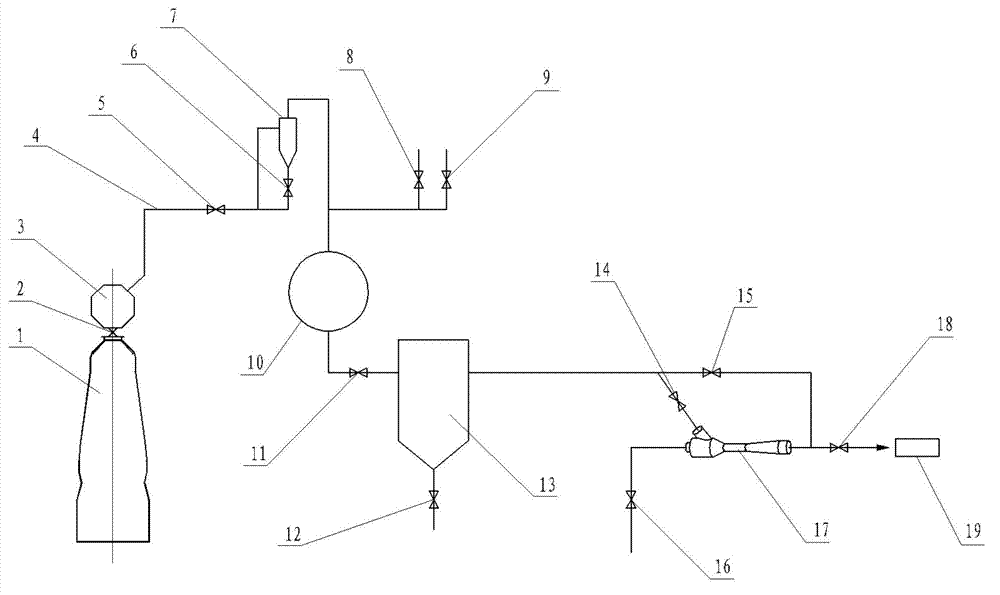 Pressure-equalizing bleeding device for ejecting furnace-top tank gas by high pressure gas
